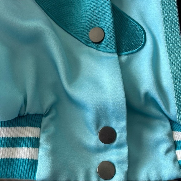 KAWS x MIRA MIKATI sz 40 S White Blue Bomber Jacket Snap Buttons $1895 - Picture 15 of 16